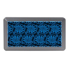 Blue Floral Pattern Floral Greek Ornaments Memory Card Reader (mini) by nateshop