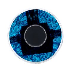 Blue Floral Pattern Texture, Floral Ornaments Texture On-the-go Memory Card Reader by nateshop