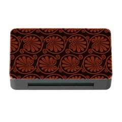 Brown Floral Pattern Floral Greek Ornaments Memory Card Reader With Cf by nateshop
