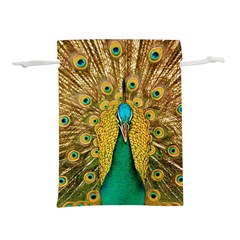 Peacock Feather Bird Peafowl Lightweight Drawstring Pouch (l) by Cemarart