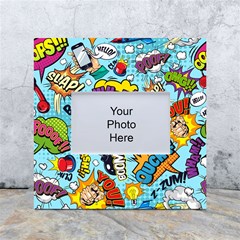 Vintage Tattoos Colorful Seamless Pattern White Box Photo Frame 4  X 6  by Bedest