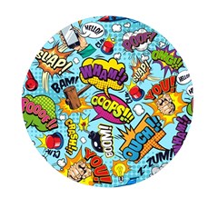 Graffiti Word Seamless Pattern Mini Round Pill Box by Bedest