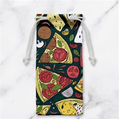 Seamless Pizza Slice Pattern Illustration Great Pizzeria Background Jewelry Bag by Cemarart