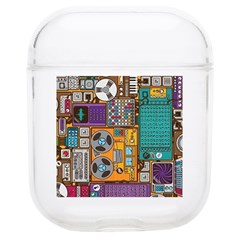 Pattern Design Art Techno  Dj Music Retro Music Device Soft Tpu Airpods 1/2 Case by Cemarart