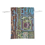Arcade Game Retro Pattern Lightweight Drawstring Pouch (L) Back