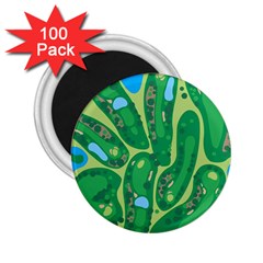 Golf Course Par Golf Course Green 2 25  Magnets (100 Pack)  by Cemarart