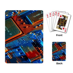Gray Circuit Board Electronics Electronic Components Microprocessor Playing Cards Single Design (rectangle) by Cemarart