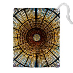 Barcelona Stained Glass Window Drawstring Pouch (5xl) by Cemarart