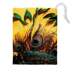 Oceans Stunning Painting Sunset Scenery Wave Paradise Beache Mountains Drawstring Pouch (5xl) by Cemarart