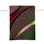 Texture Abstract Curve  Pattern Red Lightweight Drawstring Pouch (XL) Back
