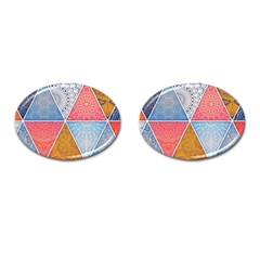 Texture With Triangles Cufflinks (oval) by nateshop