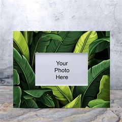 Banana Leaves Pattern White Tabletop Photo Frame 4 x6  by goljakoff