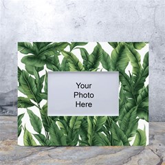 Tropical Leaves White Tabletop Photo Frame 4 x6  by goljakoff