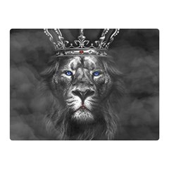 Lion King Of The Jungle Nature Two Sides Premium Plush Fleece Blanket (mini) by Cemarart