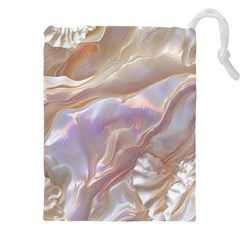 Silk Waves Abstract Drawstring Pouch (5xl) by Cemarart