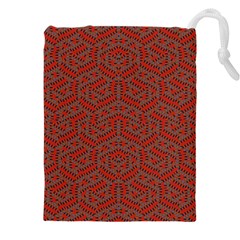 Hexagon Motif Geometric Tribal Style Pattern Drawstring Pouch (4xl) by dflcprintsclothing