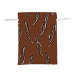 Feather Leaf Pattern Print Lightweight Drawstring Pouch (L) Back