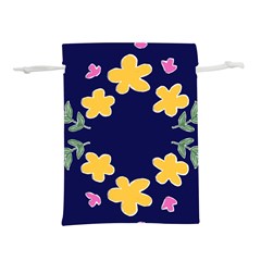 Doodle Flower Leaves Plant Design Lightweight Drawstring Pouch (s) by Cemarart