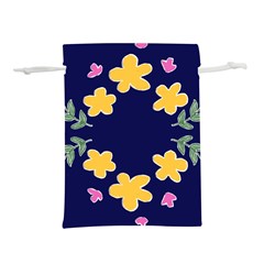 Doodle Flower Leaves Plant Design Lightweight Drawstring Pouch (l) by Cemarart