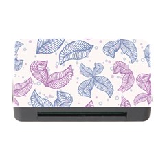 Leaves Line Art Background Memory Card Reader With Cf by Cemarart