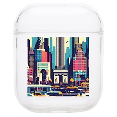 Skyscrapers City Usa Soft Tpu Airpods 1/2 Case by Cemarart