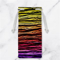 Rainbow Wood Digital Paper Pattern Jewelry Bag by Cemarart
