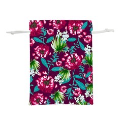 Flowers Pattern Art Texture Floral Lightweight Drawstring Pouch (l) by Cemarart