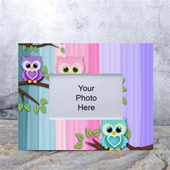 Owls Family Stripe Tree White Tabletop Photo Frame 4 x6  by Bedest