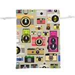 Retro Camera Pattern Graph Lightweight Drawstring Pouch (XL) Back