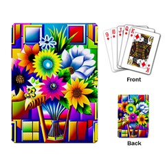 Flower Vase Flower Collage Pop Art Playing Cards Single Design (rectangle) by Bedest