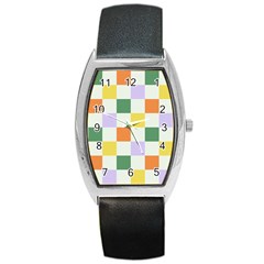 Board Pictures Chess Background Barrel Style Metal Watch by Maspions