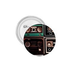 Retro Electronics Old Antiques Texture Wallpaper Vintage Cassette Tapes Retrospective 1 75  Buttons by Grandong
