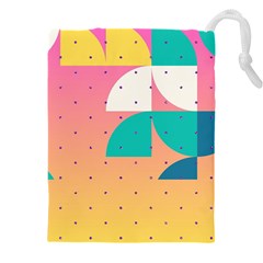 Abstract Geometric Bauhaus Polka Dots Retro Memphis Art Drawstring Pouch (5xl) by Maspions
