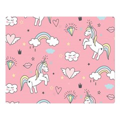 Cute Unicorn Seamless Pattern Premium Plush Fleece Blanket (large) by Apen