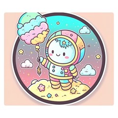 Boy Astronaut Cotton Candy Childhood Fantasy Tale Literature Planet Universe Kawaii Nature Cute Clou Premium Plush Fleece Blanket (small) by Maspions