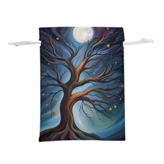Tree Branches Mystical Moon Expressionist Oil Painting Acrylic Painting Abstract Nature Moonlight Ni Lightweight Drawstring Pouch (l) by Maspions