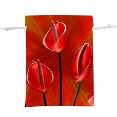 Flowers Red Lightweight Drawstring Pouch (xl) by Askadina