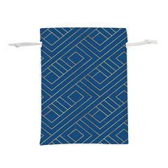 Plaid Background Blue Lightweight Drawstring Pouch (l) by Askadina