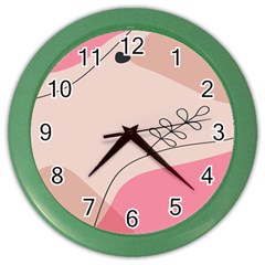 Pink Pattern Line Art Texture Minimalist Design Color Wall Clock by Maspions