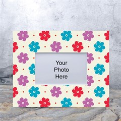 Abstract Art Pattern Colorful Artistic Flower Nature Spring White Tabletop Photo Frame 4 x6  by Bedest