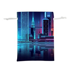 Digital Art Artwork Illustration Vector Buiding City Lightweight Drawstring Pouch (l) by Maspions