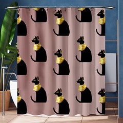 Cat Egyptian Ancient Statue Egypt Culture Animals Shower Curtain 60  X 72  (medium)  by Maspions