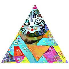 Kitten Cat Pet Animal Adorable Fluffy Cute Kitty Wooden Puzzle Triangle by Maspions
