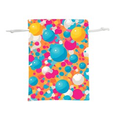 Circles Art Seamless Repeat Bright Colors Colorful Lightweight Drawstring Pouch (l) by Maspions