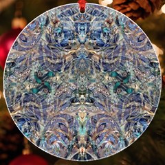 Alfabeto Uv Print Acrylic Ornament Round by kaleidomarblingart