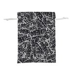 Rebel Life: Typography Black and White Pattern Lightweight Drawstring Pouch (S) Back