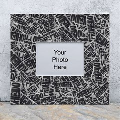 Rebel Life: Typography Black And White Pattern White Wall Photo Frame 5  X 7  by dflcprintsclothing