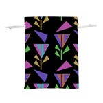 Abstract Pattern Flora Flower Lightweight Drawstring Pouch (L) Front