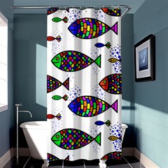 Fish Abstract Colorful Shower Curtain 36  X 72  (stall)  by Maspions