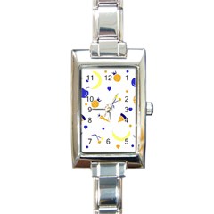 Pattern-fruit-apples-green Rectangle Italian Charm Watch by Maspions